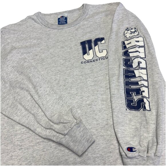 Vintage 90s UCONN University of Connecticut Champion T Shirt M 20x23.5 - Picture 1 of 9